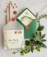 Zaproszenia ślubne Rustykalne i Natura rustykalne zaproszenia ślubne z motywem roślinnym i geometrycznym wzorem4