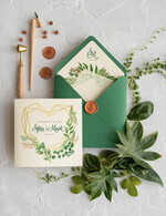 Zaproszenia ślubne Rustykalne i Natura rustykalne zaproszenia ślubne z motywem roślinnym i geometrycznym wzorem5