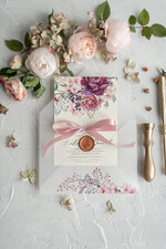 Zaproszenia ślubne Rustykalne i Natura zaproszenia na ślub w pastelowych kolorach z pięknym motywem kwiatowym rustykalne zaproszenia ślubne 1