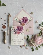 Zaproszenia ślubne Rustykalne i Natura zaproszenia na ślub w pastelowych kolorach z pięknym motywem kwiatowym rustykalne zaproszenia ślubne 2