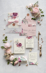 Zaproszenia ślubne Rustykalne i Natura zaproszenia na ślub w pastelowych kolorach z pięknym motywem kwiatowym rustykalne zaproszenia ślubne 0