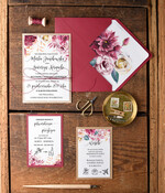 Zaproszenia ślubne Rustykalne i Natura zaproszenia bordowe na ślub ręcznie robione rustykalne i nowoczesne w ekologicznym stylu  0