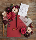 Zaproszenia ślubne Rustykalne i Natura bordowo zaproszenia ślubne leśne zaproszenie na ślub cywilny i nie tylko kalkowa koperta0