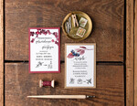 Zaproszenia ślubne Rustykalne i Natura  bordowe zaproszenia ślubne w stylu rustykalnym  2
