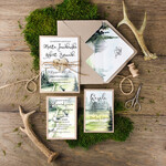 Zaproszenia ślubne Rustykalne i Natura rustykalne zaproszenia z korowym sercem w stylu leśnym2