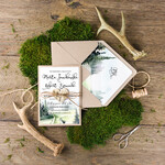 Zaproszenia ślubne Rustykalne i Natura rustykalne zaproszenia z korowym sercem w stylu leśnym0