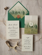 Zaproszenia ślubne Rustykalne i Natura nowoczesne zaproszenia ślubne, rustykalne ekologiczne zaproszenia slubne, zaproszenia z grafiką lasu, zaproszenia slubne z kalką 2