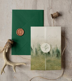 Zaproszenia ślubne Rustykalne i Natura nowoczesne zaproszenia ślubne, rustykalne ekologiczne zaproszenia slubne, zaproszenia z grafiką lasu, zaproszenia slubne z kalką 3