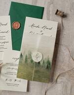 Zaproszenia ślubne Rustykalne i Natura nowoczesne zaproszenia ślubne, rustykalne ekologiczne zaproszenia slubne, zaproszenia z grafiką lasu, zaproszenia slubne z kalką 5