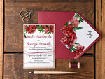Zaproszenia ślubne Rustykalne i Natura bordowe kartki ślubne ręcznie robione eko rustykalne na wesele w zgodzie z naturą  2