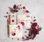 Zaproszenia ślubne Rustykalne i Natura rustykalne zaproszenia ślubne bordowe geometryczne serce bordo kwiaty zaproszenie na ślub na ślub cywilny i nie tylko5