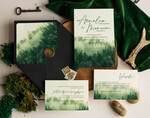 Zaproszenia ślubne Rustykalne i Natura rustykalne zaproszenia ślubne, zaproszenia z lasem w stylu rustykalnym, zielone zaproszenia slubne, zaproszenia z kopertą i bilecikami0