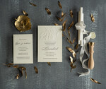 Zaproszenia ślubne Rustykalne i Natura Proste zaproszenia ślubne Kremowe Tłoczone Listki Składane Minimalistyczne Zaproszenia na Ślub Klasyczne Zaproszenie na ślub Cywilny6