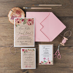 Zaproszenia ślubne Rustykalne i Natura nietypowe zaproszenia ślubne z pięknym motywem kwiatowym0