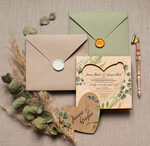 Zaproszenia ślubne Rustykalne i Natura drewniane ręcznie robione zaproszenia ślubne w rustykalnym stylu3