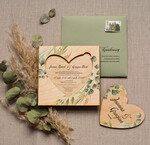 Zaproszenia ślubne Rustykalne i Natura drewniane ręcznie robione zaproszenia ślubne w rustykalnym stylu5