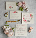 Zaproszenia ślubne Rustykalne i Natura Rustykalne Zaproszenia Ślubne Boho Róże  Zaproszenia na Rustykalny Ślub Boho Kwiaty  Zaproszenie na Ślub 1