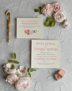 Zaproszenia ślubne Rustykalne i Natura Rustykalne Zaproszenia Ślubne Boho Róże  Zaproszenia na Rustykalny Ślub Boho Kwiaty  Zaproszenie na Ślub 2