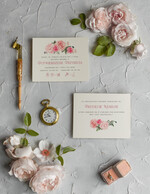 Zaproszenia ślubne Rustykalne i Natura Rustykalne Zaproszenia Ślubne Boho Róże  Zaproszenia na Rustykalny Ślub Boho Kwiaty  Zaproszenie na Ślub 3