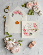 Zaproszenia ślubne Rustykalne i Natura Rustykalne Zaproszenia Ślubne Boho Róże  Zaproszenia na Rustykalny Ślub Boho Kwiaty  Zaproszenie na Ślub 7