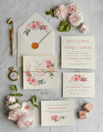 Zaproszenia ślubne Rustykalne i Natura Rustykalne Zaproszenia Ślubne Boho Róże  Zaproszenia na Rustykalny Ślub Boho Kwiaty  Zaproszenie na Ślub 0