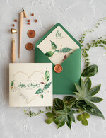 Zaproszenia ślubne Rustykalne i Natura zielone zaproszenia ślubne rustykalne zaproszenia na ślub geometryczne 0