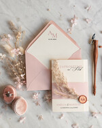 Zaproszenia ślubne Rustykalne i Natura zaproszenia na ślub w plenerze, w stylu rustykalnym zaproszenia ślubne z trawą pampasową i lakiem 1