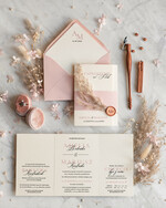 Zaproszenia ślubne Rustykalne i Natura zaproszenia na ślub w plenerze, w stylu rustykalnym zaproszenia ślubne z trawą pampasową i lakiem 0