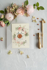 Zaproszenia ślubne Rustykalne i Natura zaproszenia weselne w stylu rustykalnym z piękną kwiatową grafiką4