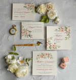 Zaproszenia ślubne Rustykalne i Natura Rustykalne Zaproszenia Ślubne Boho Róże  Zaproszenia na Rustykalny Ślub Boho Kwiaty  Zaproszenie na Ślub 1