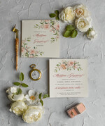 Zaproszenia ślubne Rustykalne i Natura Rustykalne Zaproszenia Ślubne Boho Róże  Zaproszenia na Rustykalny Ślub Boho Kwiaty  Zaproszenie na Ślub 4