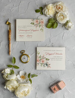 Zaproszenia ślubne Rustykalne i Natura Rustykalne Zaproszenia Ślubne Boho Róże  Zaproszenia na Rustykalny Ślub Boho Kwiaty  Zaproszenie na Ślub 5