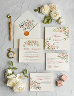 Zaproszenia ślubne Rustykalne i Natura Rustykalne Zaproszenia Ślubne Boho Róże  Zaproszenia na Rustykalny Ślub Boho Kwiaty  Zaproszenie na Ślub 0