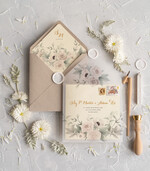 Zaproszenia ślubne Rustykalne i Natura rustykalne zaproszenia ślubne z motywem kwiatowym i geometrycznym wzorem1