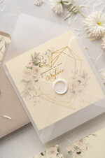 Zaproszenia ślubne Rustykalne i Natura rustykalne zaproszenia ślubne z motywem kwiatowym i geometrycznym wzorem3