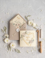 Zaproszenia ślubne Rustykalne i Natura rustykalne zaproszenia ślubne z motywem kwiatowym i geometrycznym wzorem5