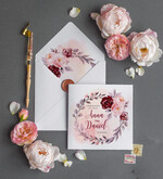 Zaproszenia ślubne Rustykalne i Natura Rustykalne Zaproszenia Ślubne Boho Róże  Zaproszenia na Rustykalny Ślub Boho Kwiaty  Zaproszenie na Ślub 1