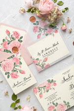 Zaproszenia ślubne Rustykalne i Natura najpiękniejsze pastelowe  zaproszenia ślubne w stylu rustykalnym z piękną akwarelową grafiką 4