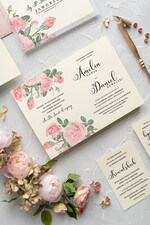 Zaproszenia ślubne Rustykalne i Natura najpiękniejsze pastelowe  zaproszenia ślubne w stylu rustykalnym z piękną akwarelową grafiką 6