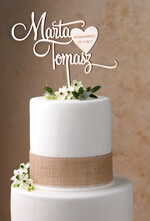 Figurki na tort / cake topper statuetki drewniane ozdoby na tort weselny   1