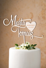 Figurki na tort / cake topper statuetki drewniane ozdoby na tort weselny   2