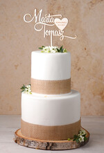 Figurki na tort / cake topper statuetki drewniane ozdoby na tort weselny   3