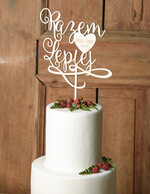 Figurki na tort / cake topper statuetki drewniane napisy na tort ślubny   1