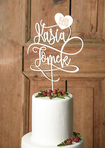 Figurki na tort / cake topper statuetki drewniane ozdoby na tort ślubny   1