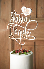 Figurki na tort / cake topper statuetki drewniane ozdoby na tort ślubny   0