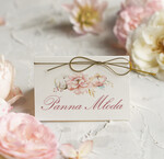 Winietki Boho/etno/pióra ręcznie robione winietki ślubne wizytówki dla gości weselnych, ślubne winietki na stół 0