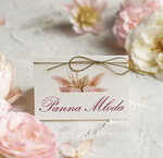 Winietki Boho/etno/pióra winietki ślubne wizytówki na stół weselny, botaniczne vintage, slubne winietki na stół0