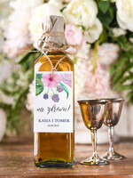 Zawieszki na butelki boho/etno/pióra etykiety na butelki weselne, boho dowolne tresci0