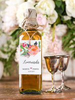 Zawieszki na butelki boho/etno/pióra etykiety na wódkę weselną, boho smieszne teksty0