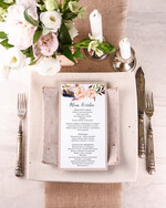 Menu boho menu weselne plan podawania posiłków na weselu, boho wasze imiona i treść0